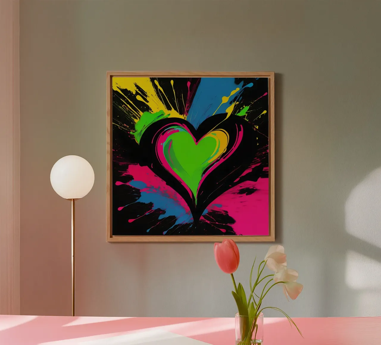 Sprazzi di colore con heart_colourful alluminio dibond da Farbträume