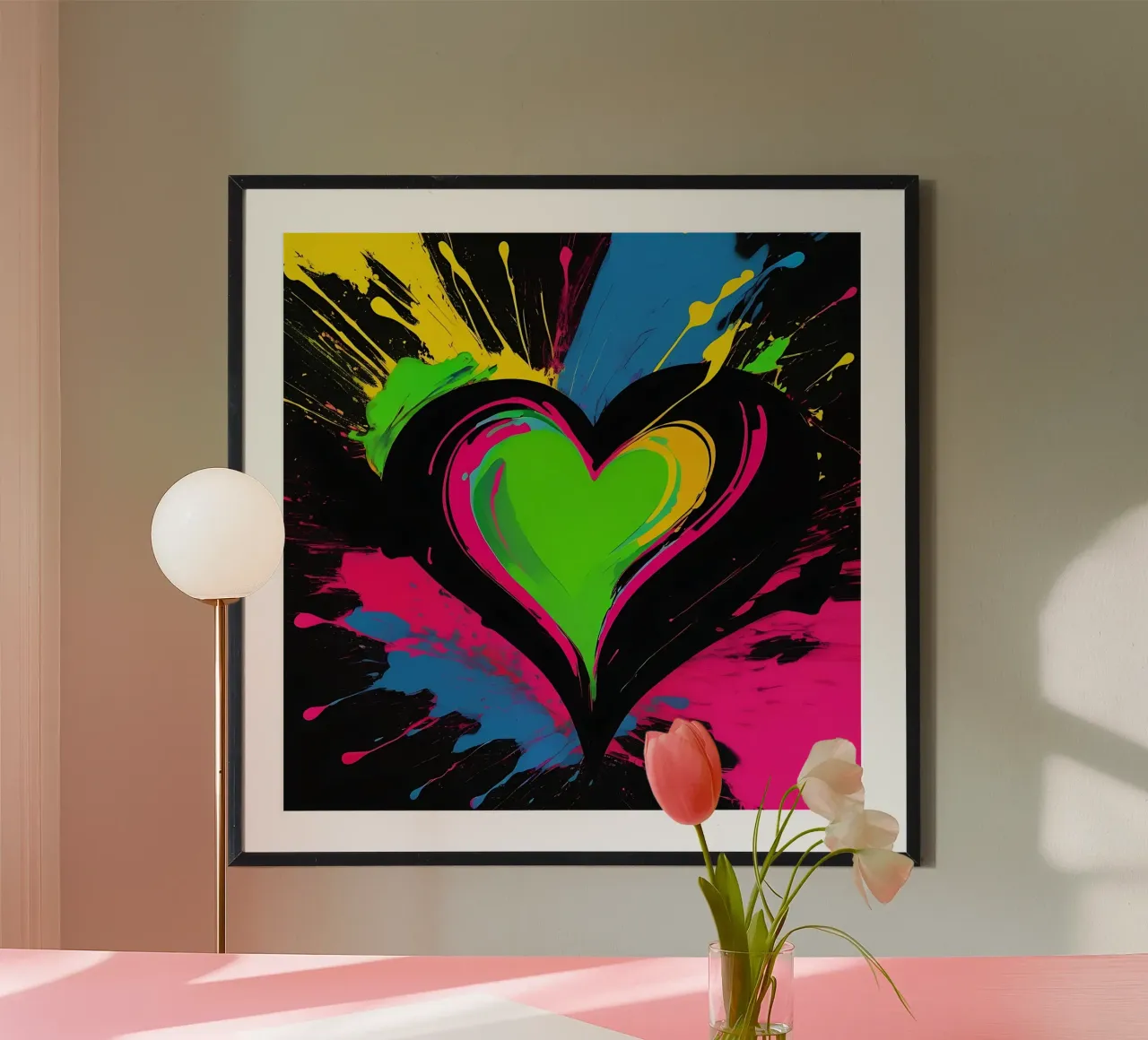 Sprazzi di colore con heart_colourful poster da Farbträume