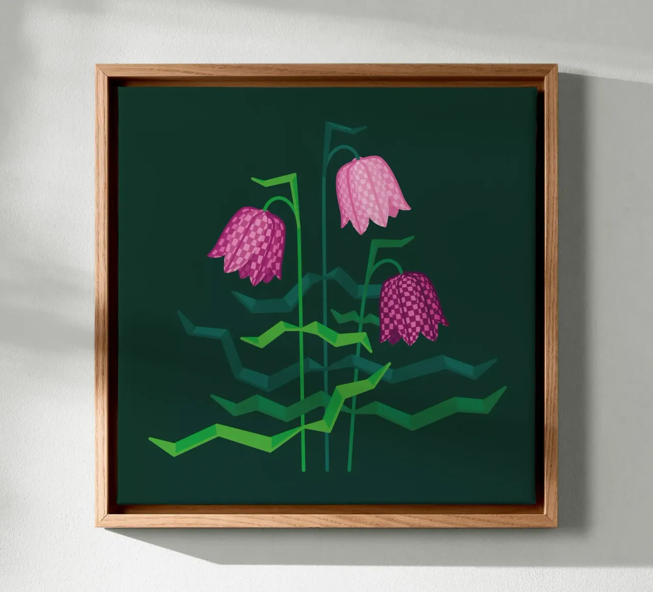 Snake's Head Fritillary canvas met Baklijst van Lidia Blomgren