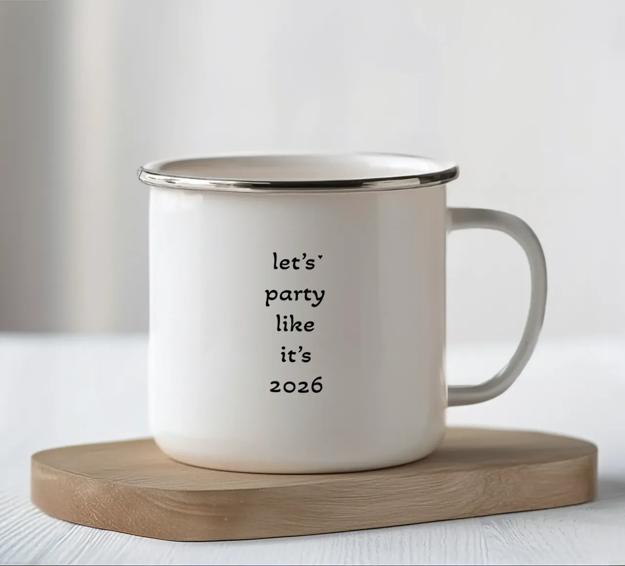 Let's party like it's 2026 tazza in smalto da typolover