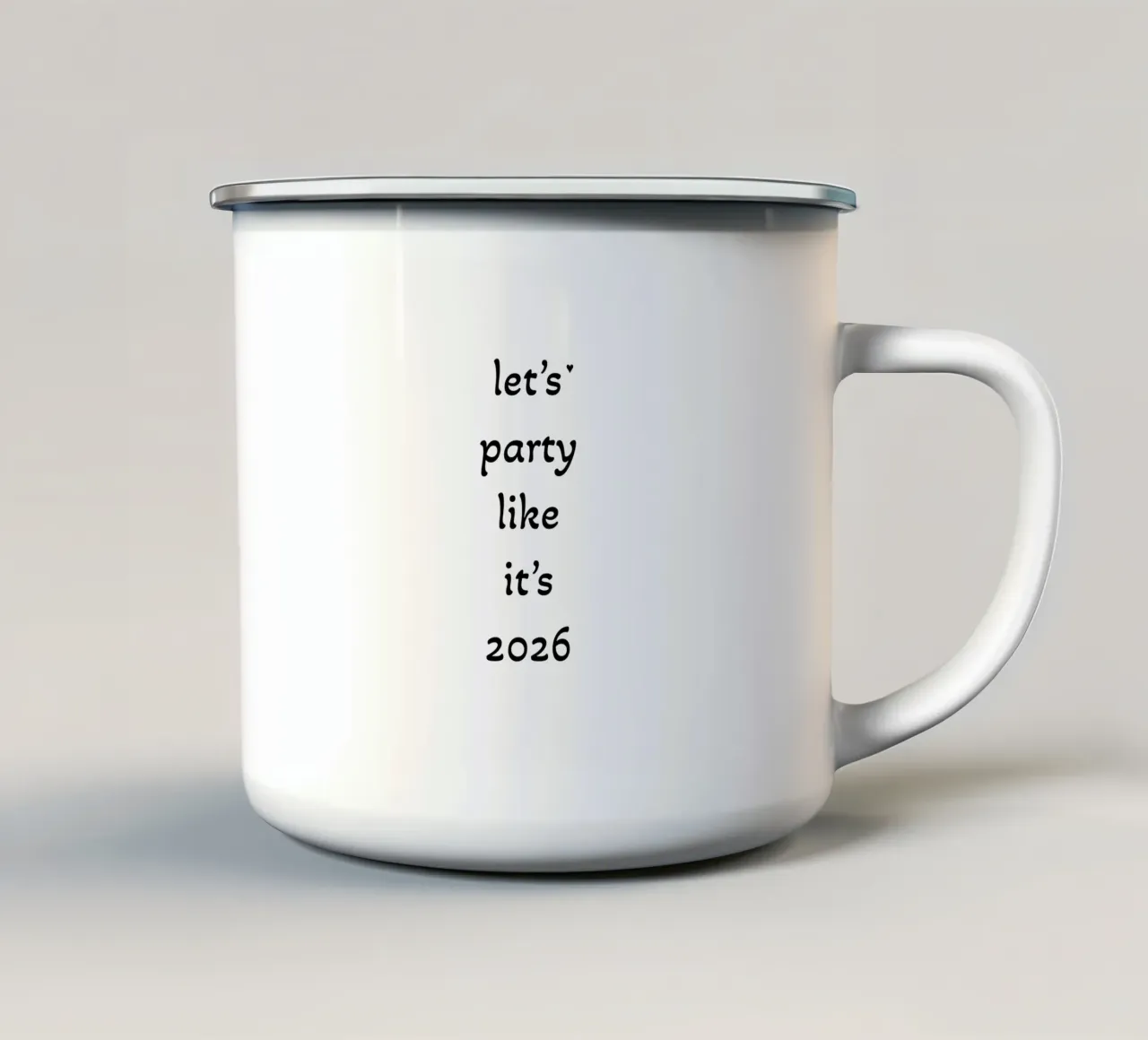 Let's party like it's 2026 tazza in smalto da typolover