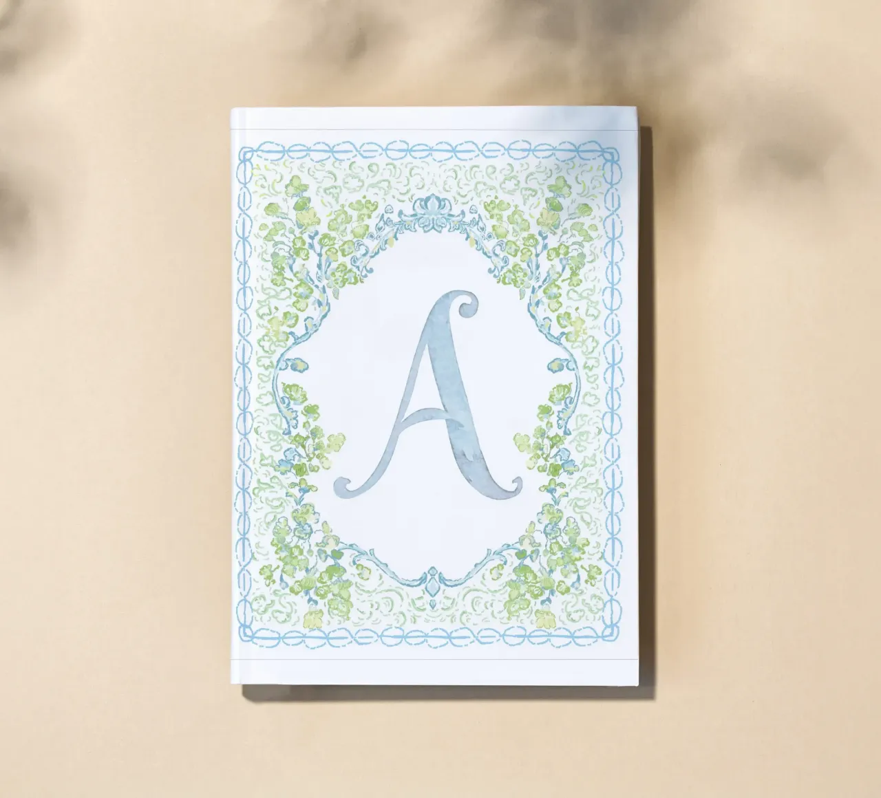 Letter A, Botanical print, Crest notebook by The Custom Letter