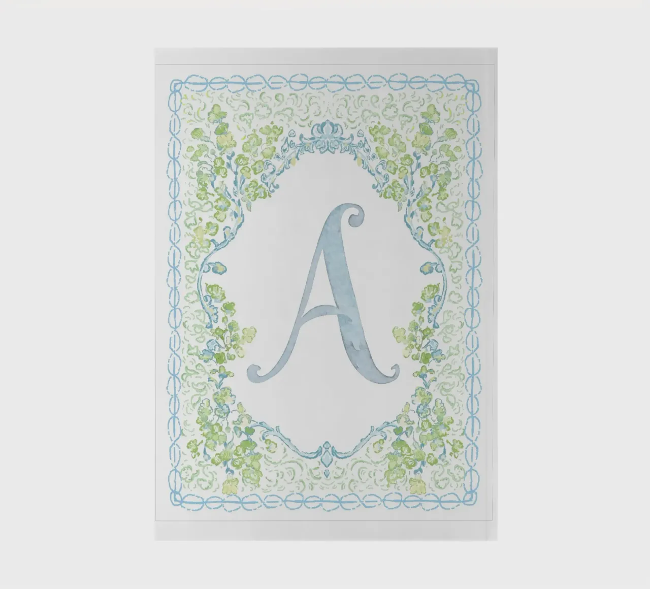 Letter A, Botanical print, Crest notebook by The Custom Letter