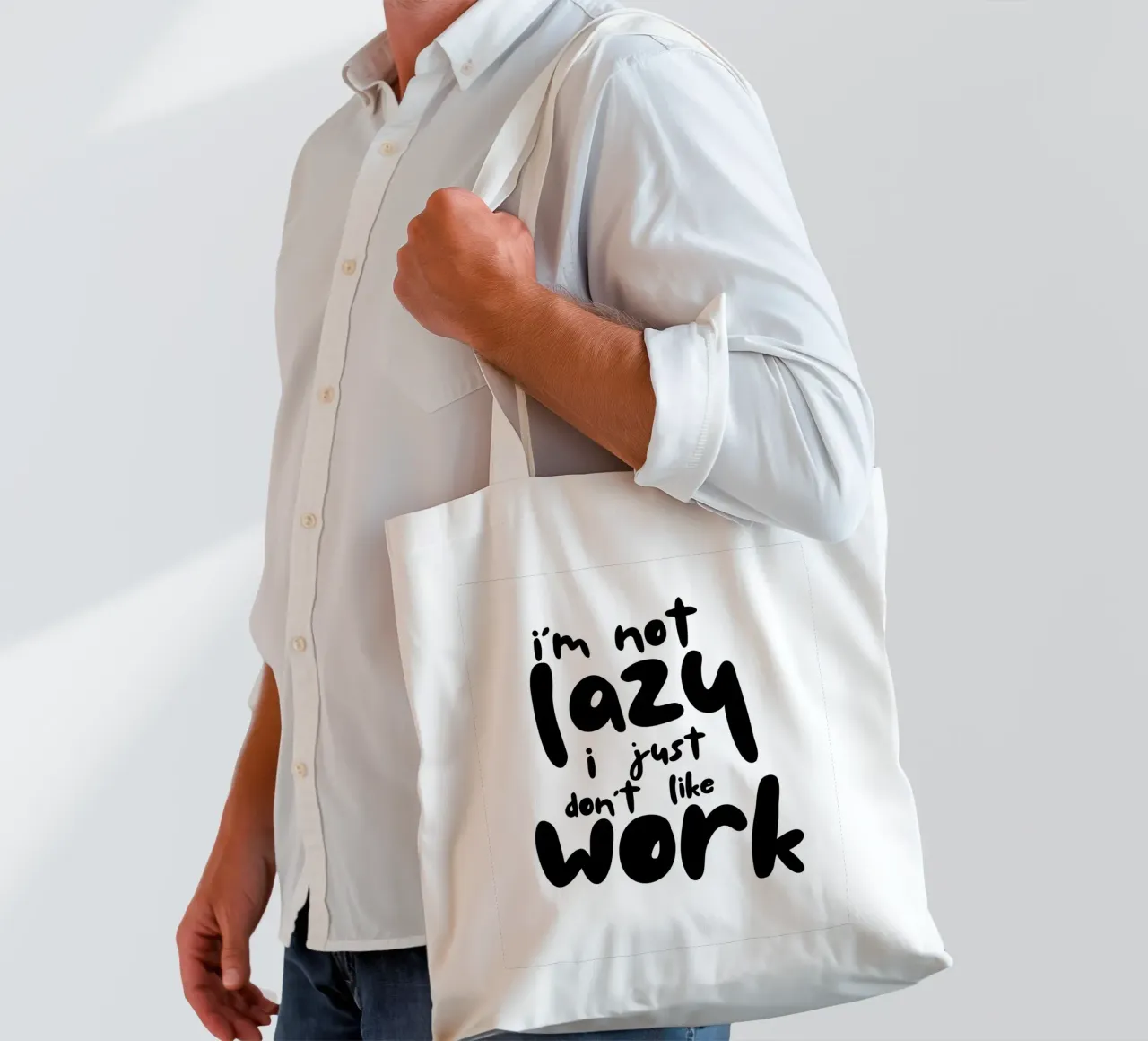 I‘M NOT LAZY borsa in juta da BAWA