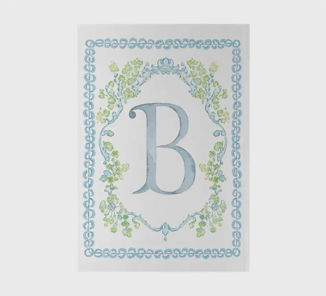 Letter B, Botanical print, Crest notebook by The Custom Letter