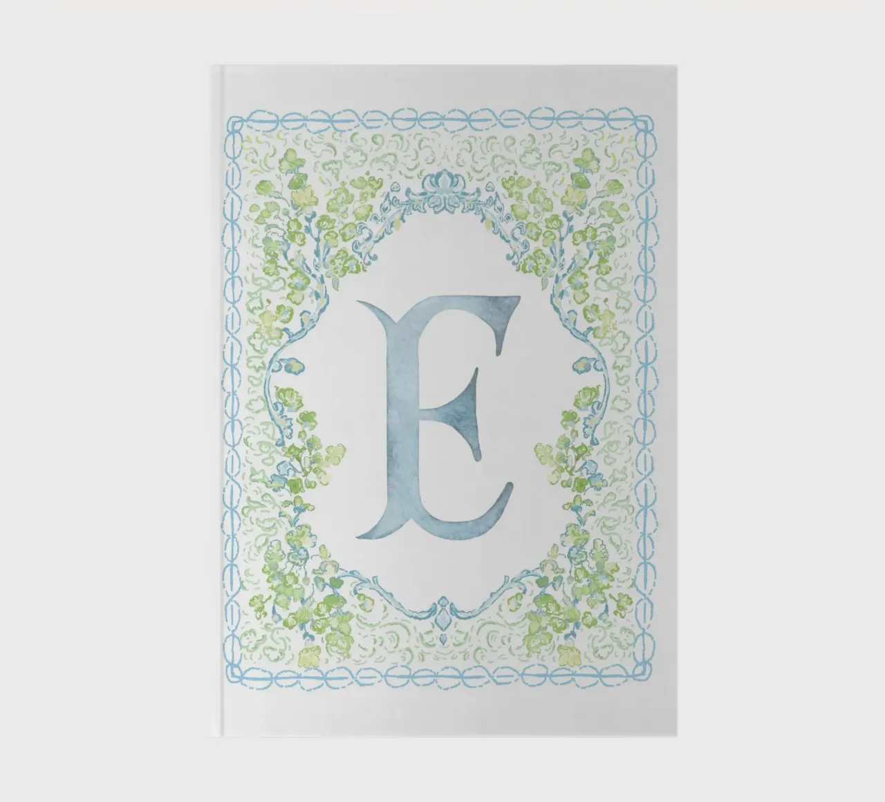 Letter E, Botanical print, Crest notebook by The Custom Letter