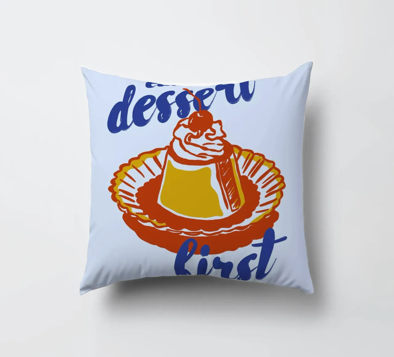 Boho Food 18 Dessert First cuscino da Boho Print Collection