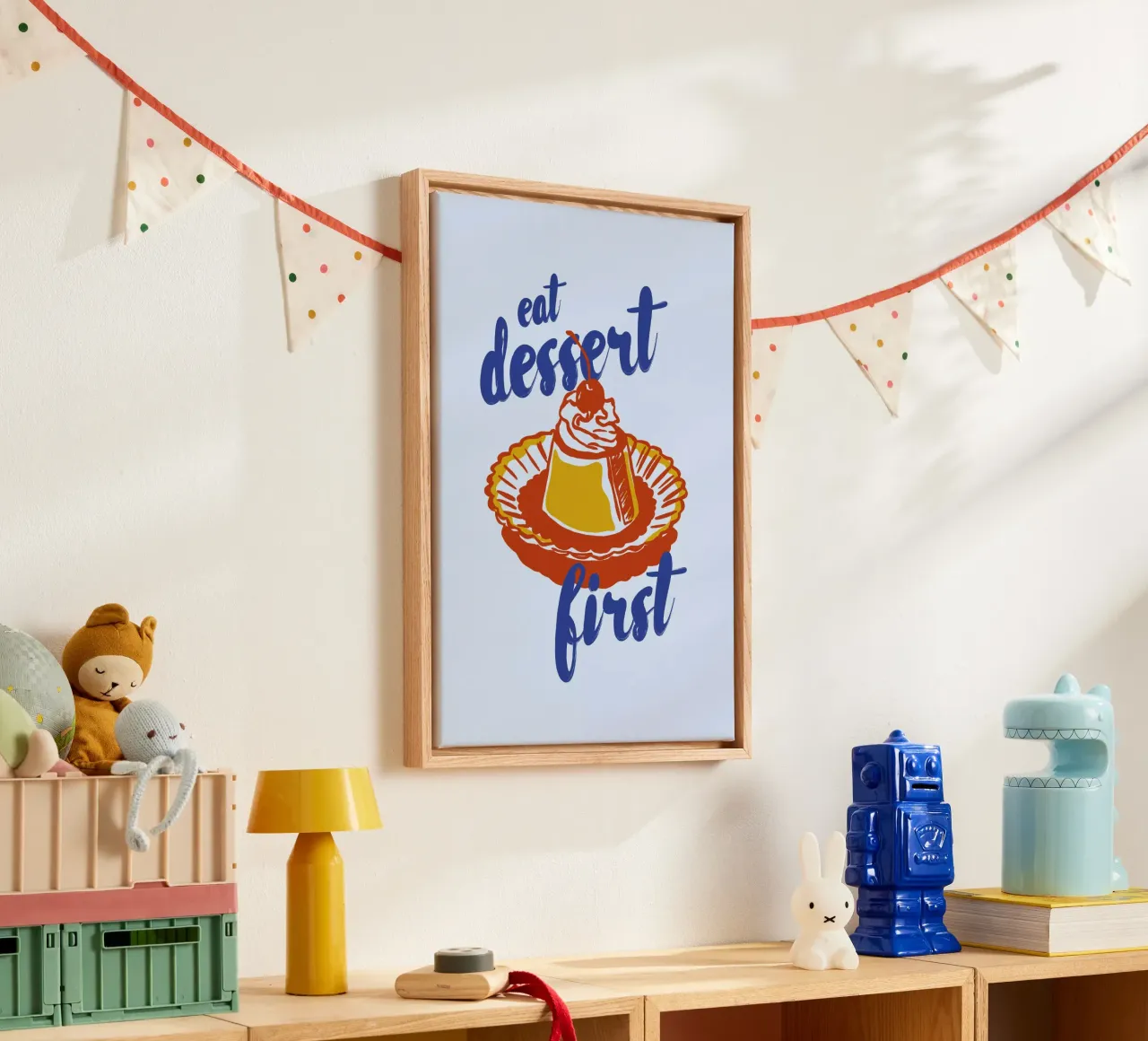 Boho Food 18 Dessert First tela con Cornice a cassetta da Boho Print Collection