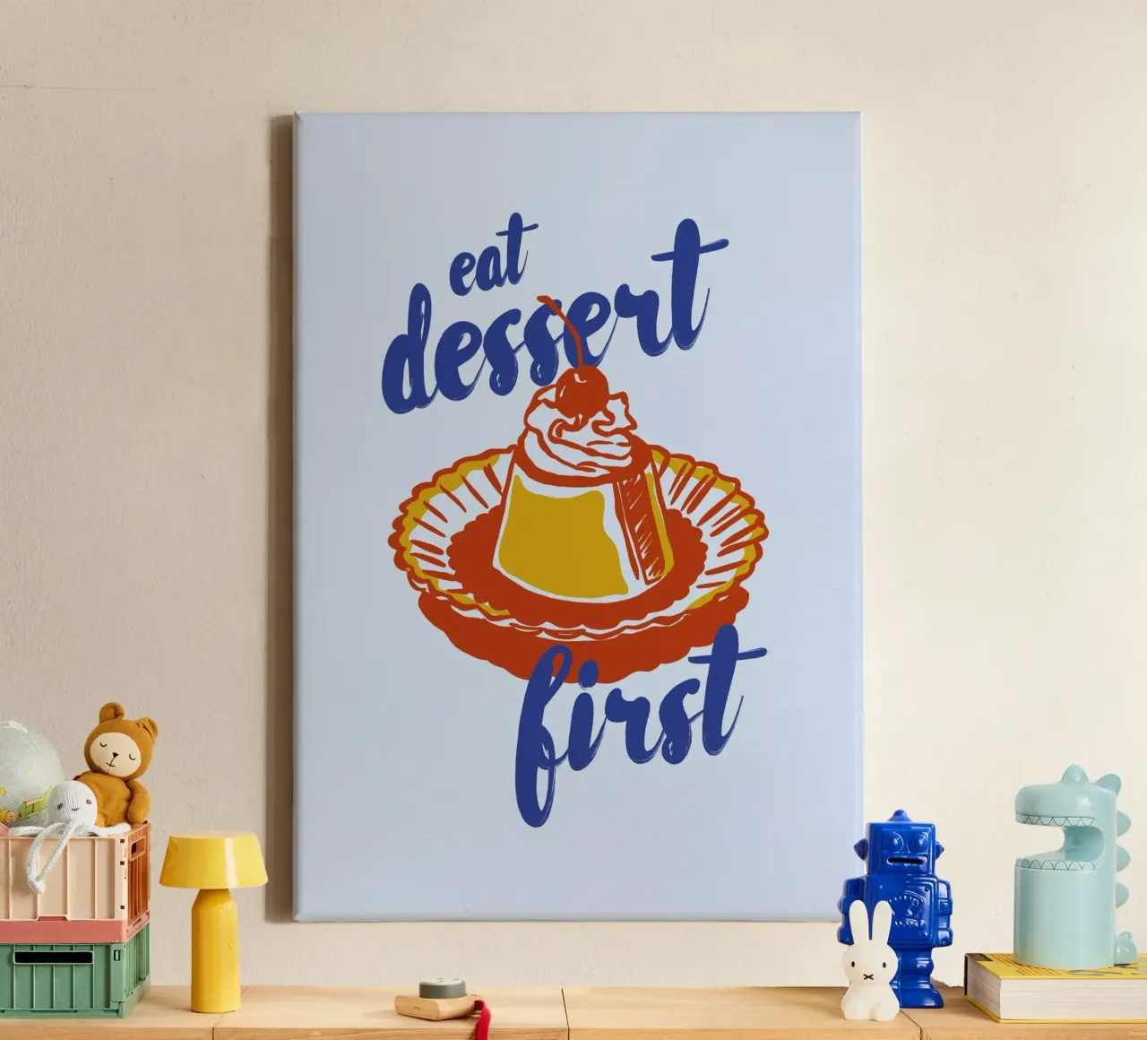 Boho Food 18 Dessert First tela con Cornice a cassetta da Boho Print Collection