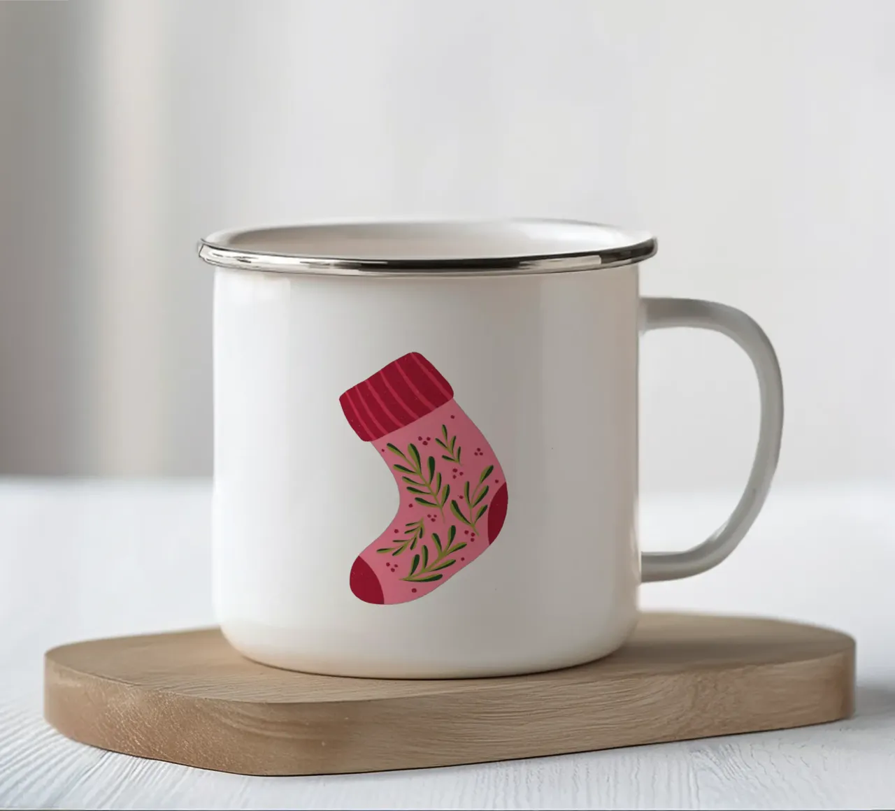 Calzino di Natale tazza in smalto da Wackapacka Holiday Shop
