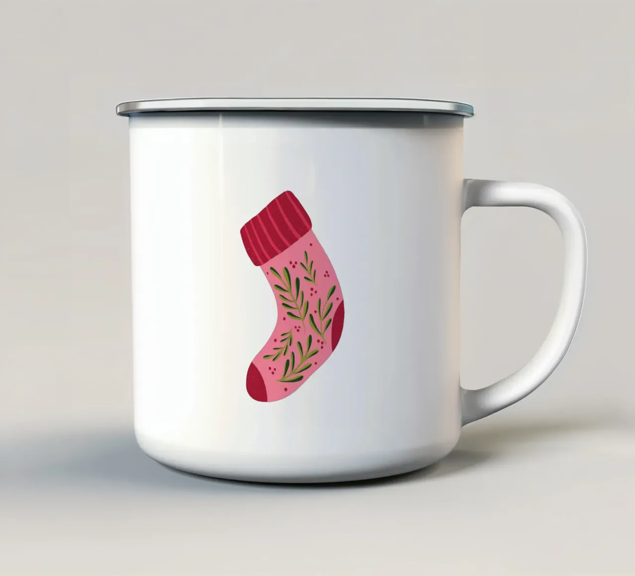 Calzino di Natale tazza in smalto da Wackapacka Holiday Shop