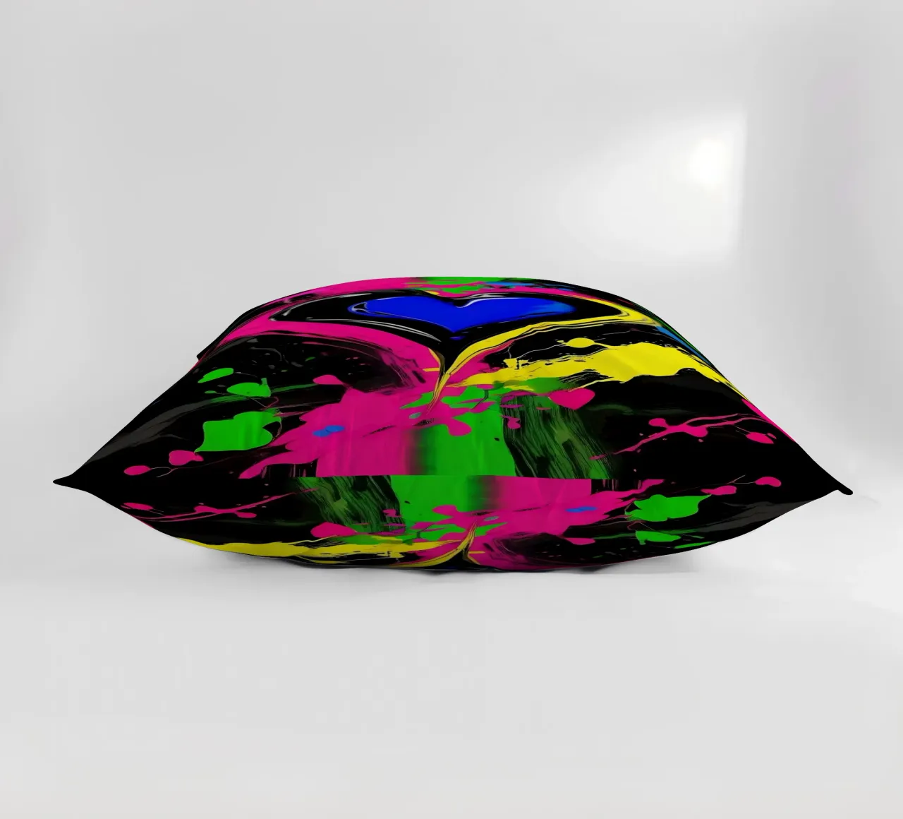 Blobs of colour with hearts_colourful decorative cushion by Farbträume