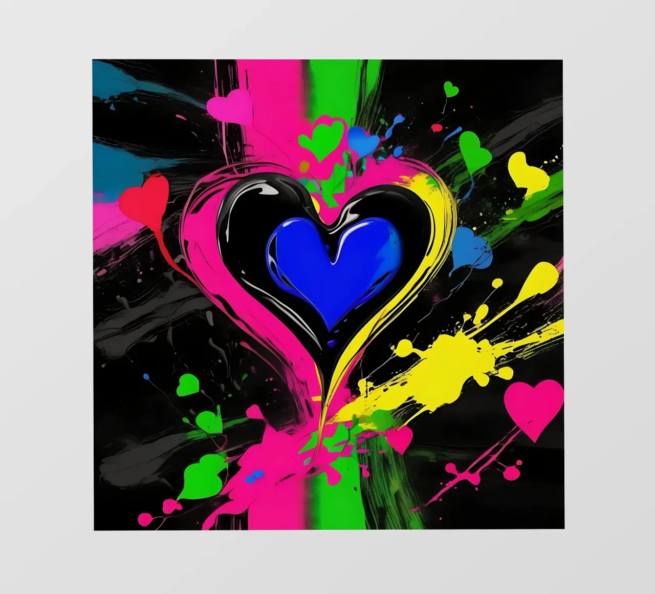 Blobs of colour with hearts_colourful pvc cover by Farbträume