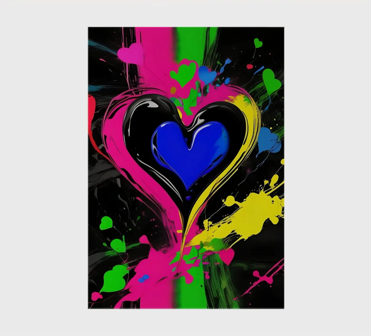 Blobs of colour with hearts_colourful notebook by Farbträume