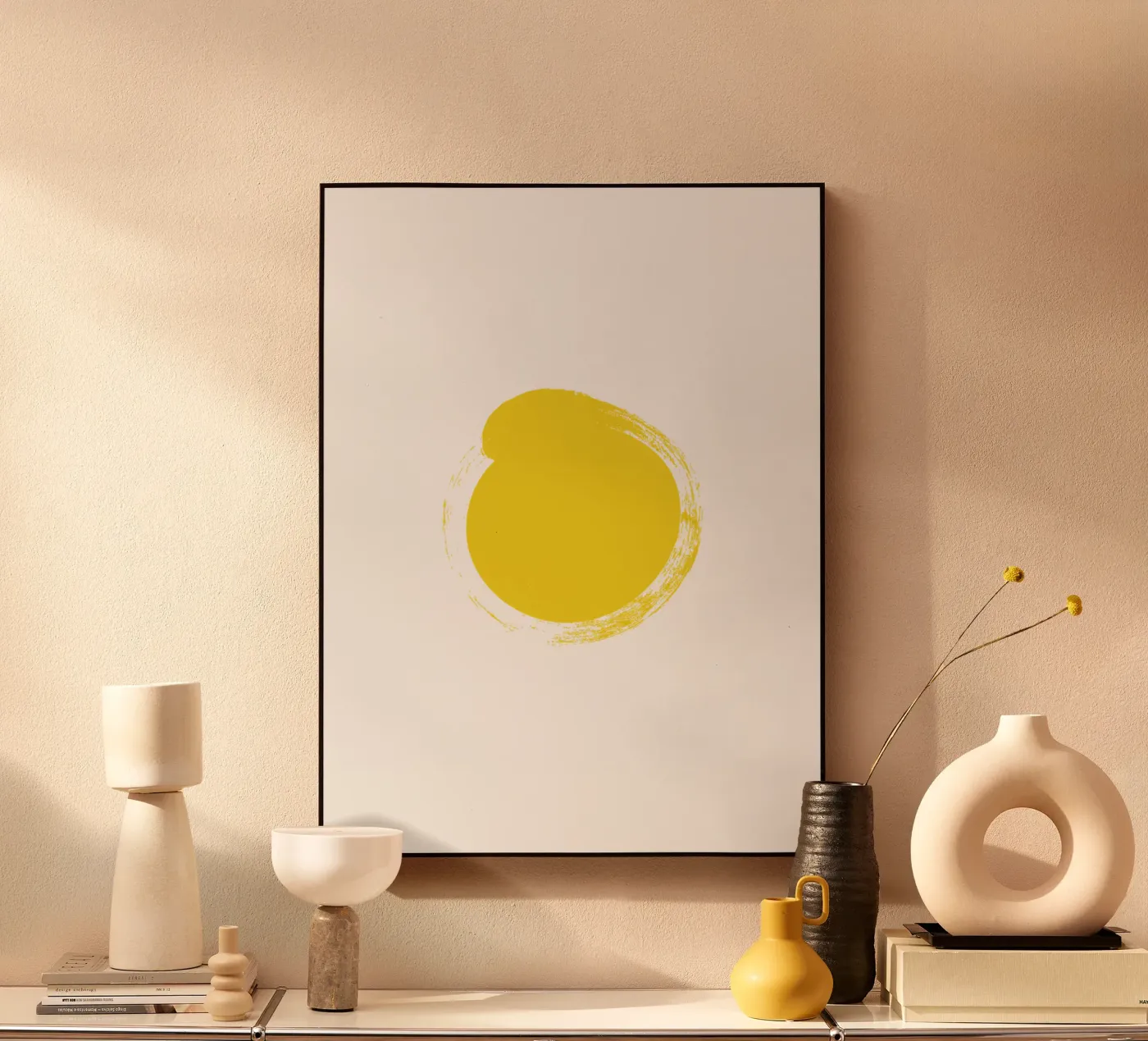 Gelber Impuls Acryl-Glas von Carrot & Soul