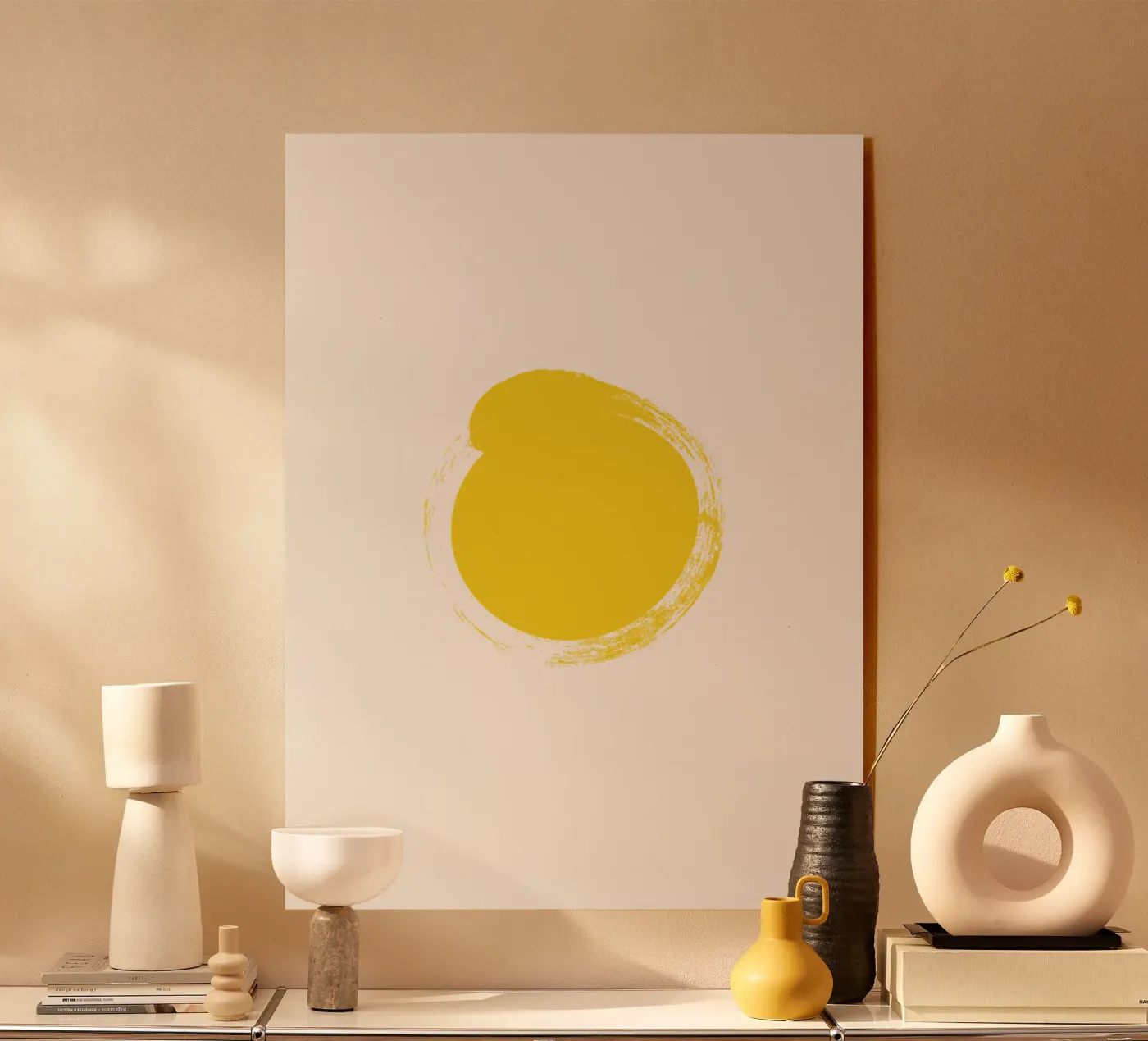 Gelber Impuls Acryl-Glas von Carrot & Soul