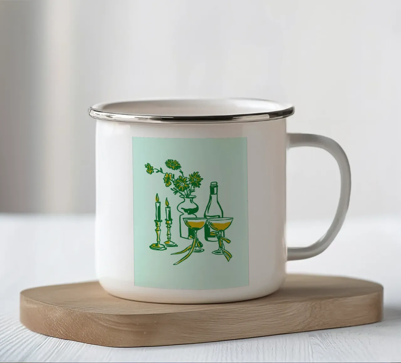 Boho Food 19 Candles tazza in smalto da Boho Print Collection