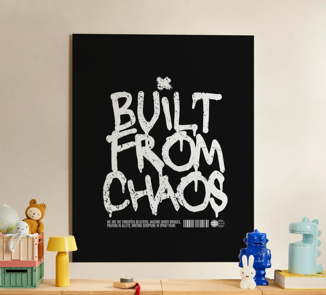 BUILT FROM CHAOS plexiglass da BAWA