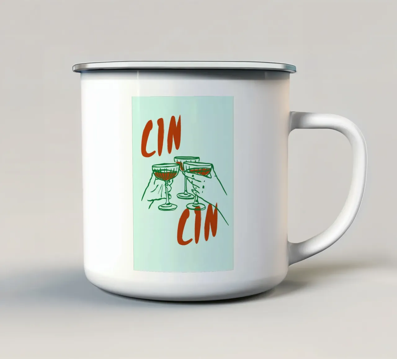 Boho Food 19 Cin Cin tazza in smalto da Boho Print Collection