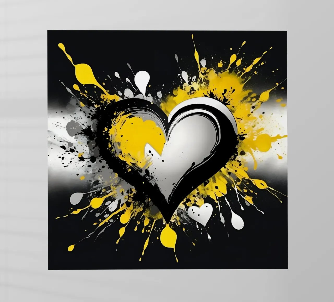 Cuore a macchie di colore nero, giallo pellicola backlit da Farbträume