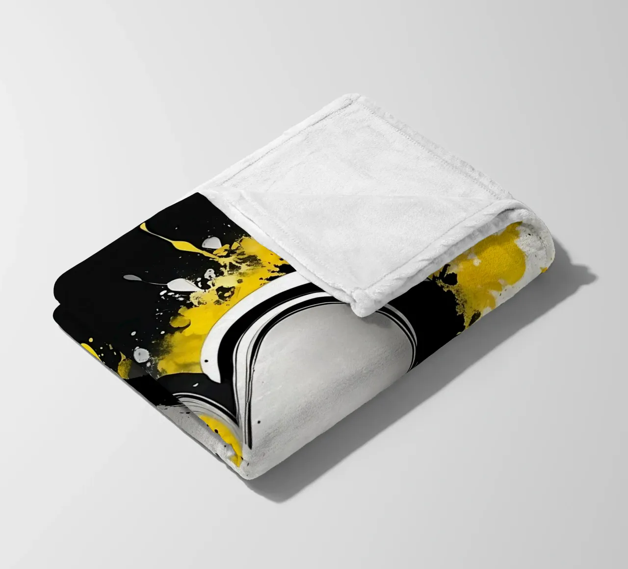 Cuore a macchie di colore nero, giallo coperta in pile da Farbträume