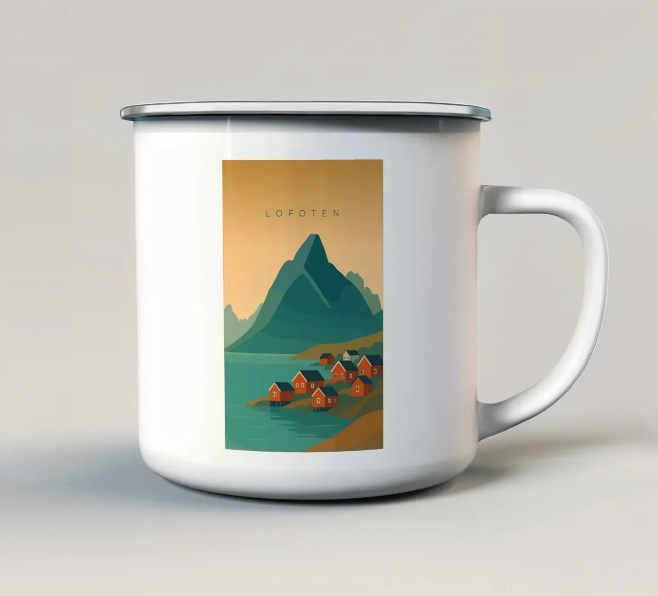 Lofoten 2 tazza in smalto da minimalist designs