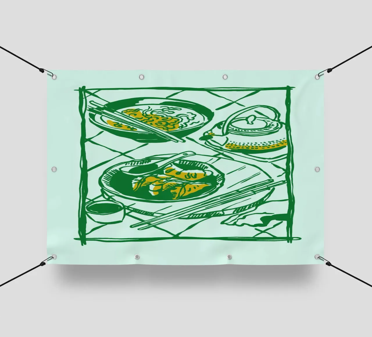 Boho Food 19 Ramen telo in pvc da Boho Print Collection