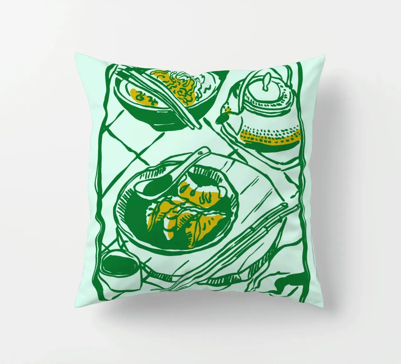 Boho Food 19 Ramen cuscino da Boho Print Collection