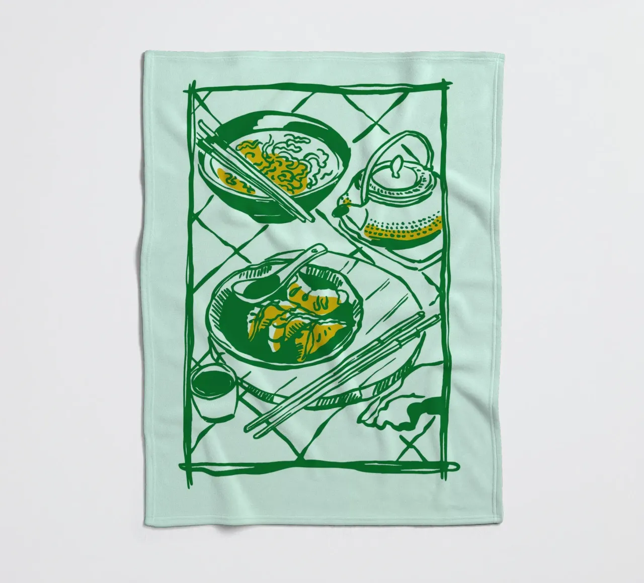 Boho Food 19 Ramen Fleecedecke von Boho Print Collection