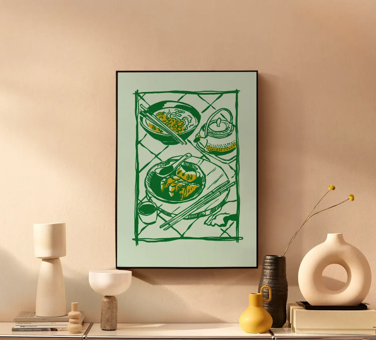 Boho Food 19 Ramen acrylic glass by Boho Print Collection