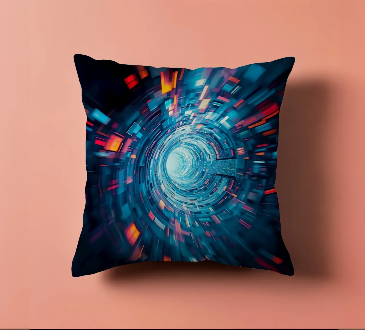 Tunnel dei dati, visione a tunnel_1 cuscino da Farbträume