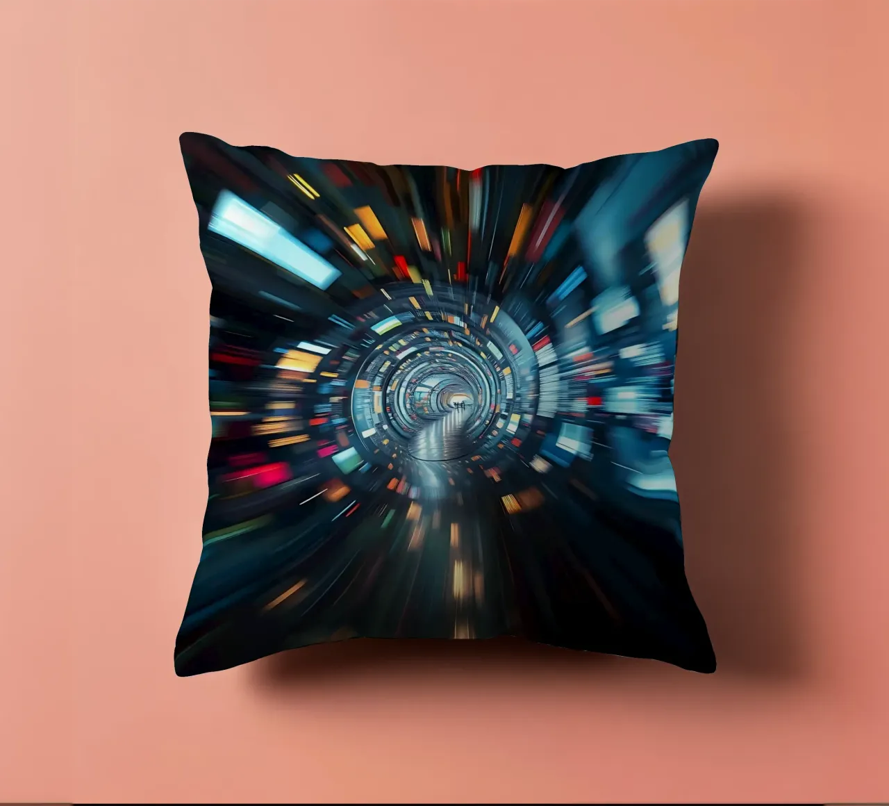 Tunnel dei dati, visione a tunnel_2 cuscino da Farbträume