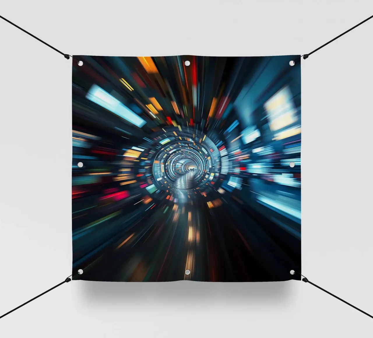 Tunnel dei dati, visione a tunnel_2 telo in pvc da Farbträume