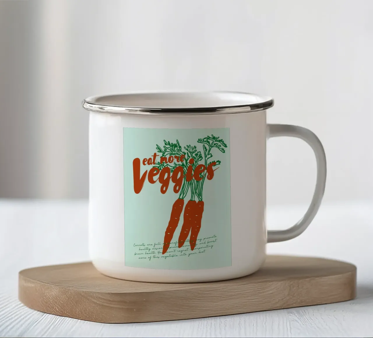 Boho Food 19 Veggies tazza in smalto da Boho Print Collection