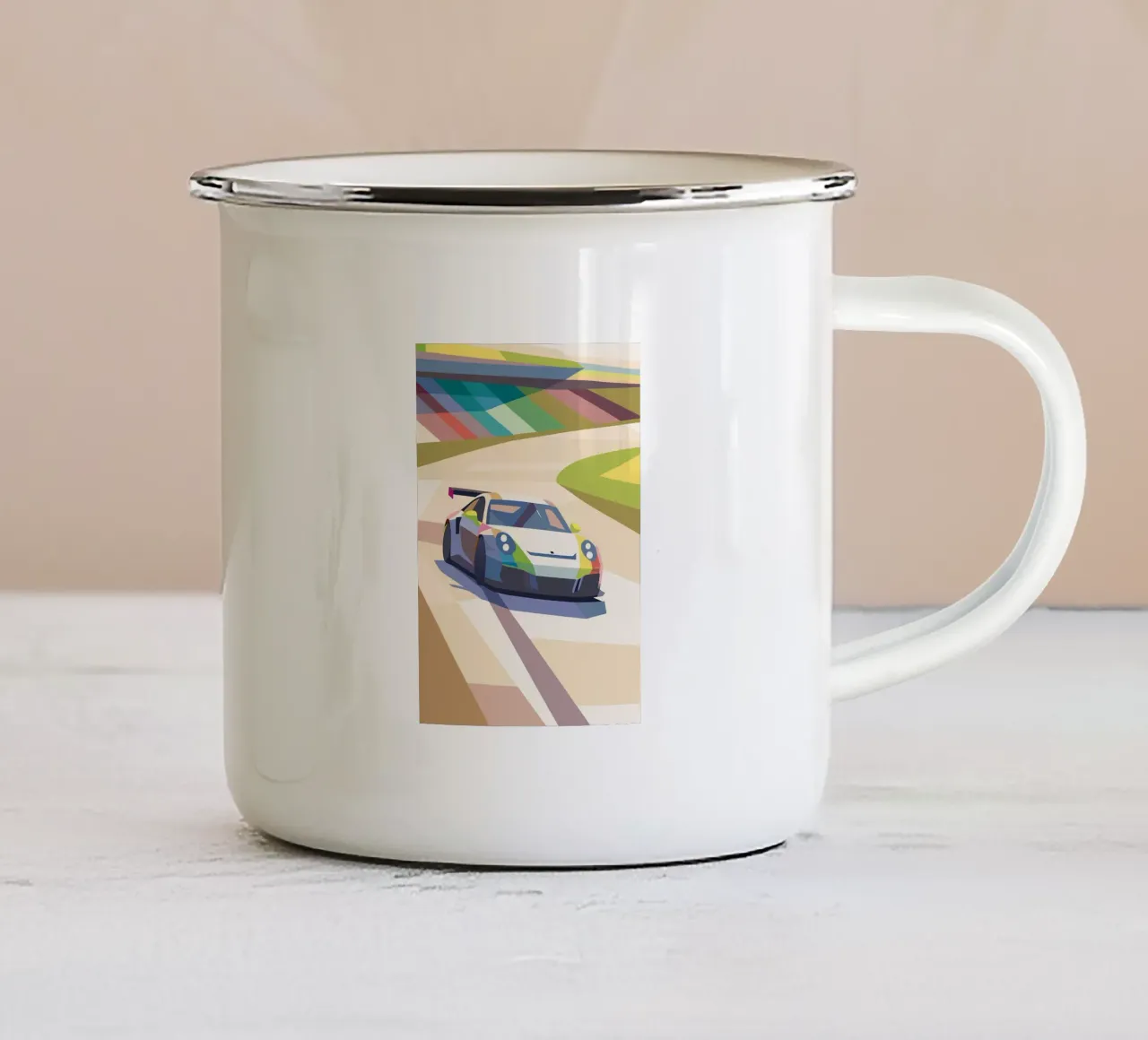 Auto da corsa su pista tazza in smalto da POLYGON SPECIAL