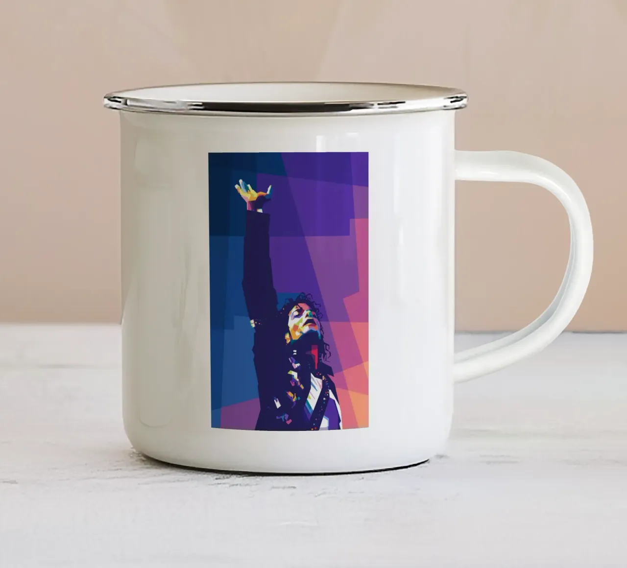 Il re del pop tazza in smalto da Alkahfsmart