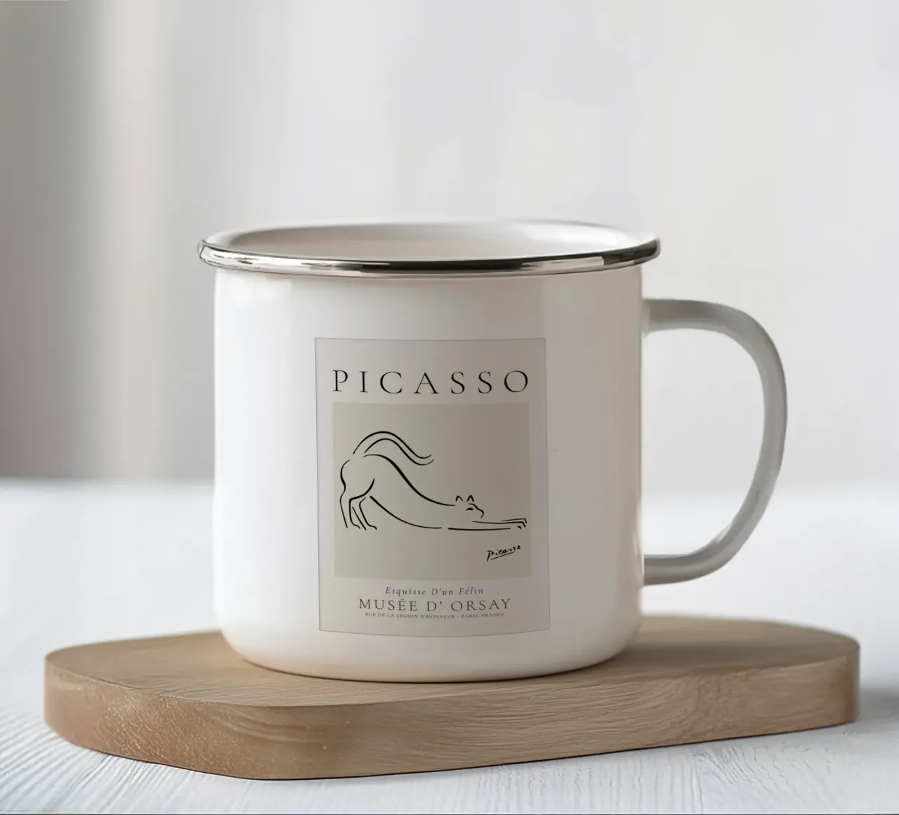 gatto immagine pablo picasso tazza in smalto da eternal nino