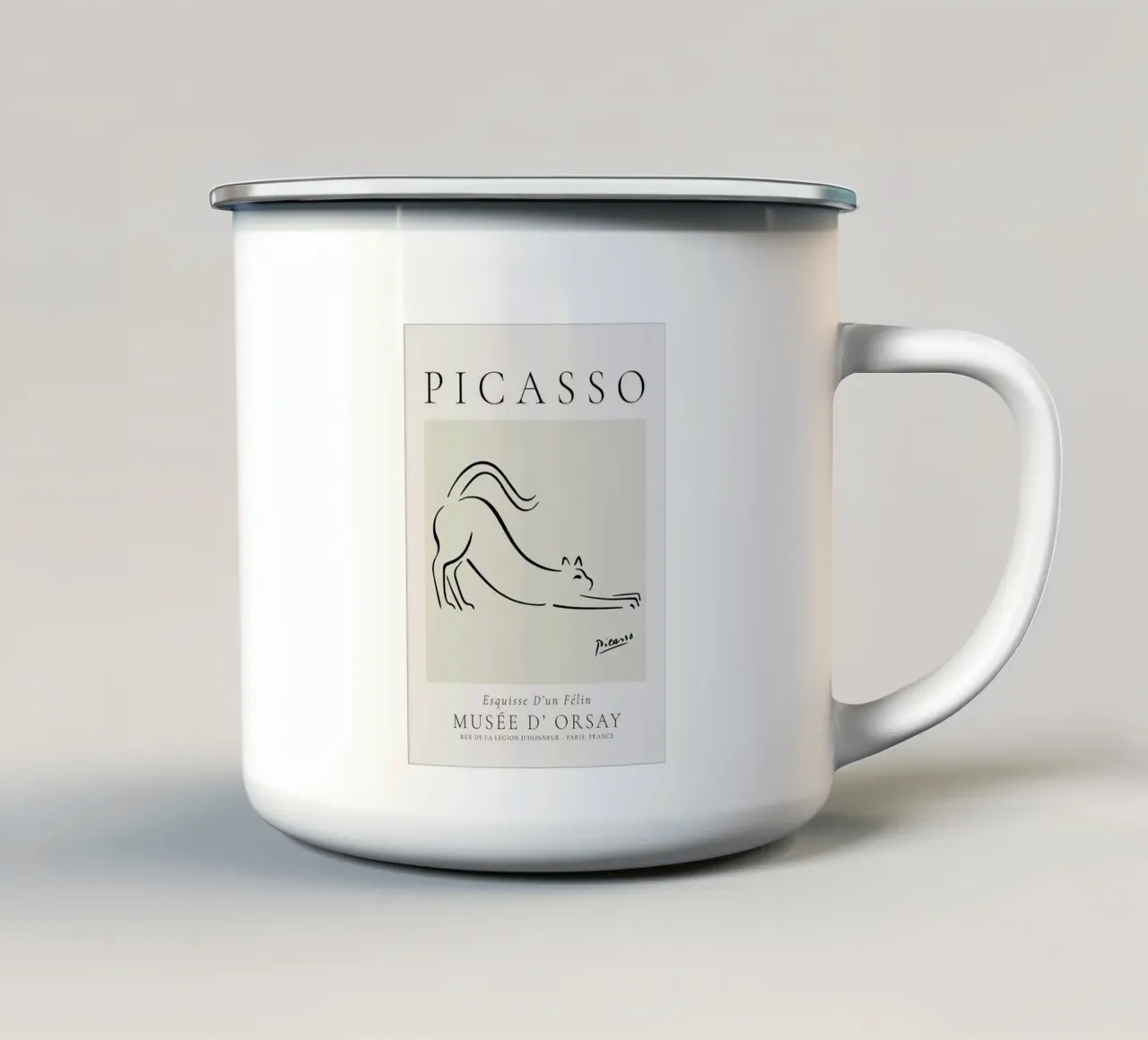 gatto immagine pablo picasso tazza in smalto da eternal nino