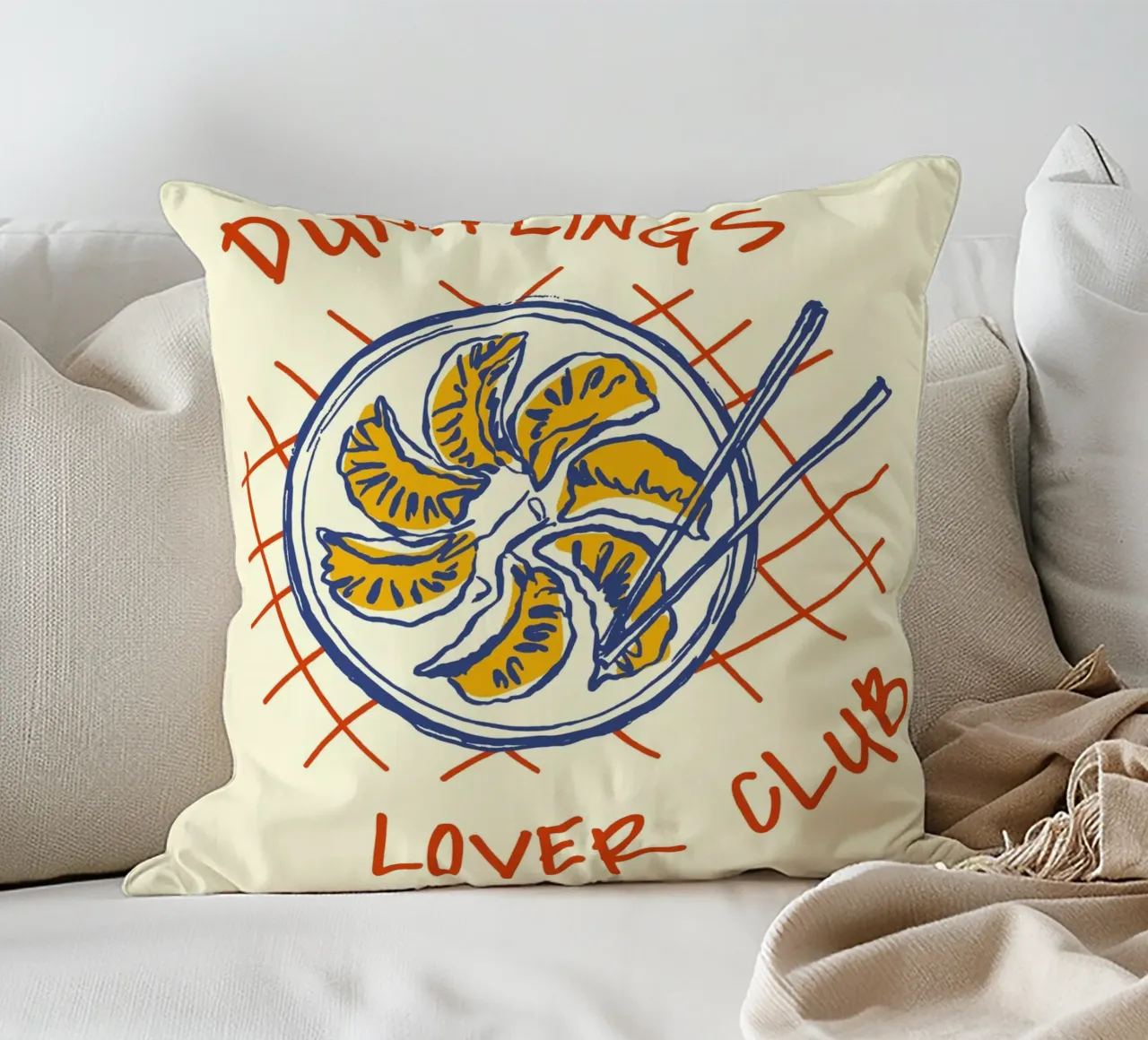 Boho Food 20 Dumplings cuscino da Boho Print Collection