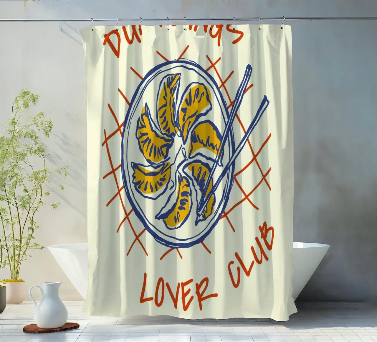 Boho Food 20 Dumplings tenda da doccia da Boho Print Collection