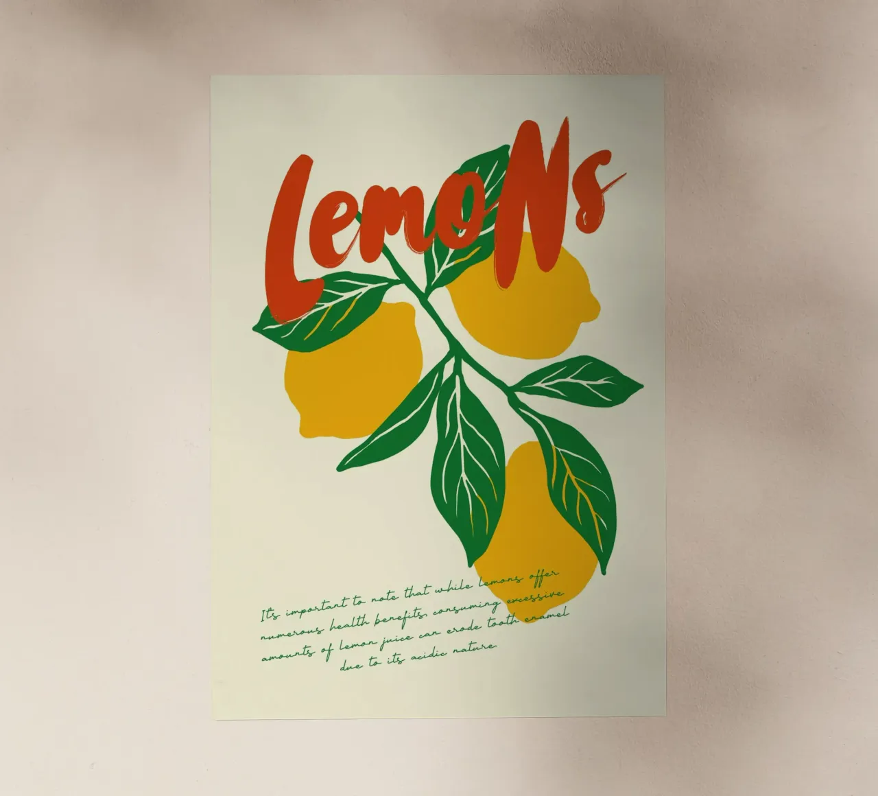Boho Food 20 Lemons pellicola backlit da Boho Print Collection