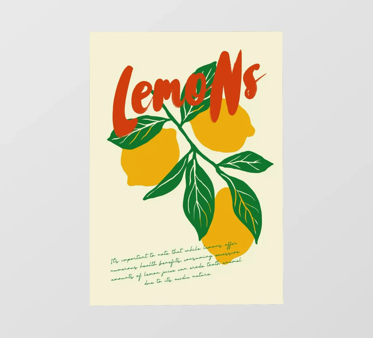 Boho Food 20 Lemons pellicola backlit da Boho Print Collection