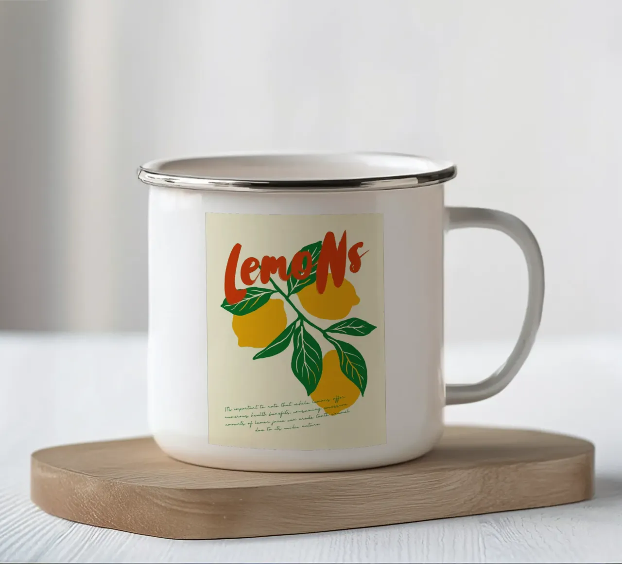 Boho Food 20 Lemons tazza in smalto da Boho Print Collection