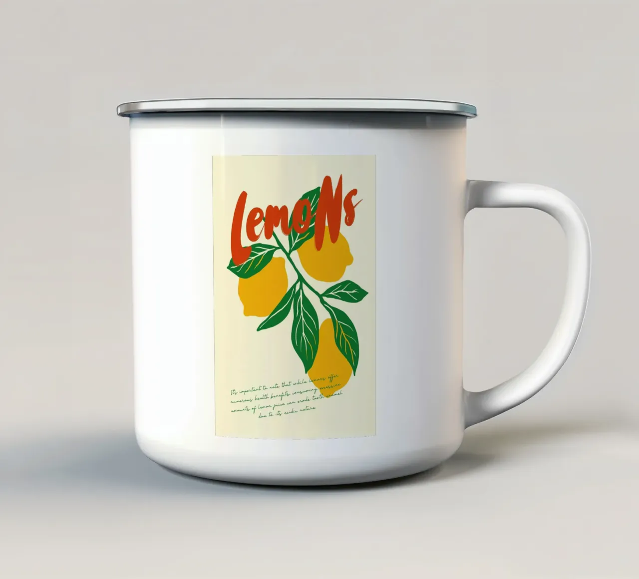 Boho Food 20 Lemons tazza in smalto da Boho Print Collection