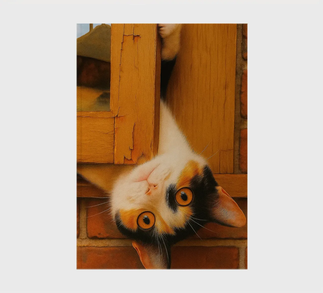 cat spy face in the windows notebook by Deemoll