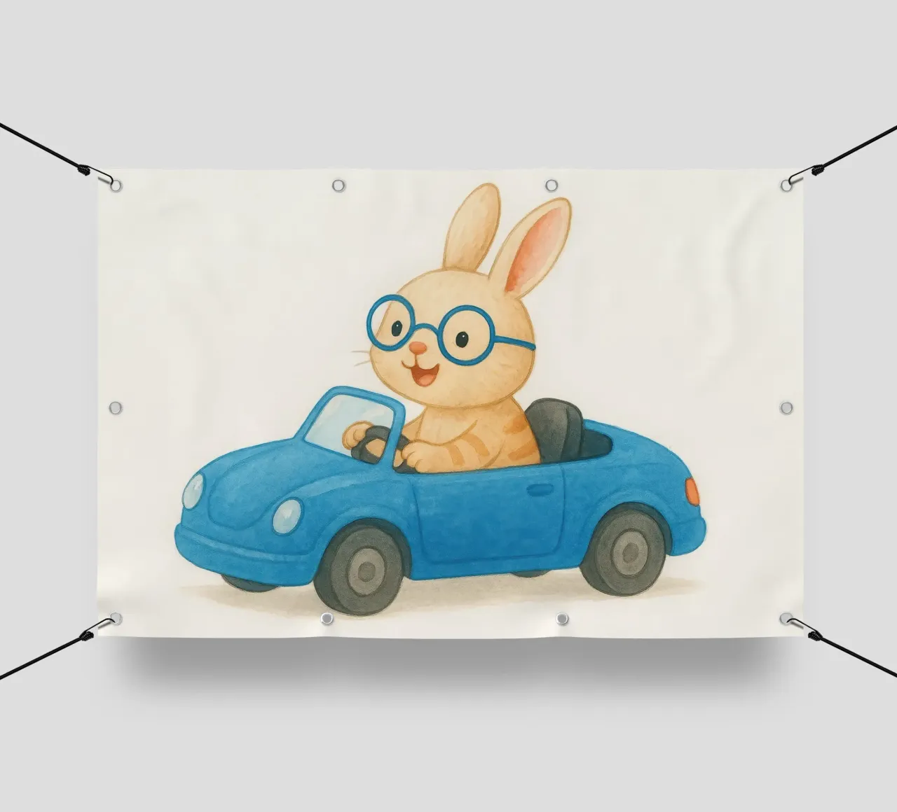 Coniglio allegro in una decappottabile telo in pvc da earl BM