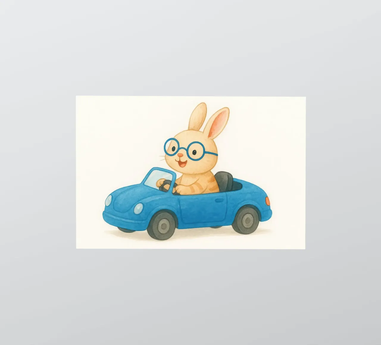 Coniglio allegro in una decappottabile adesivo da earl BM