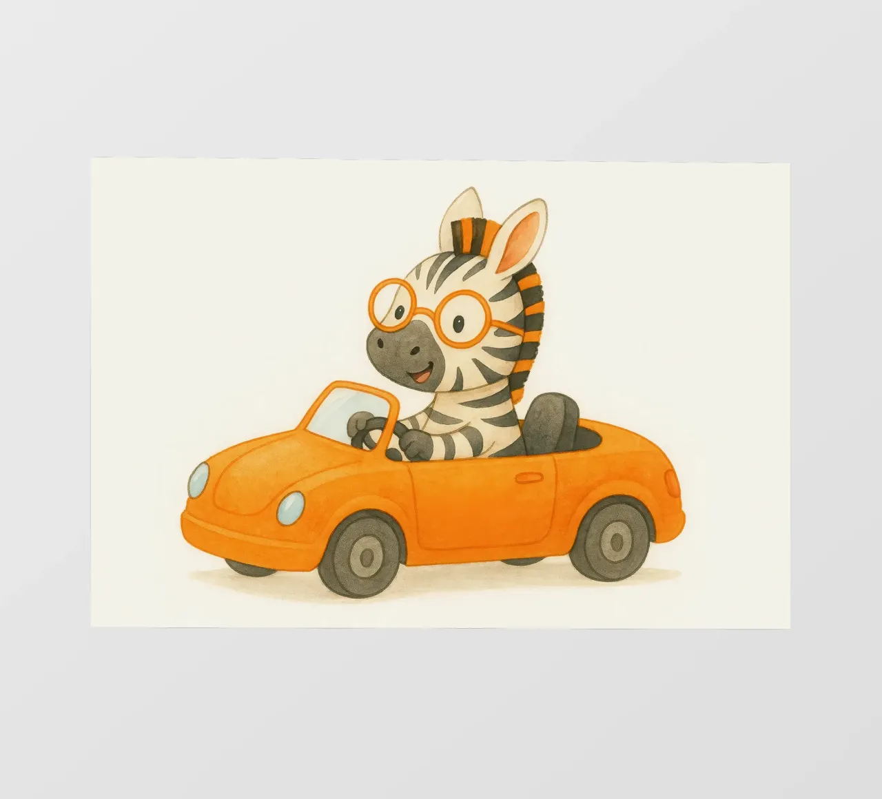 Una zebra in una cabriolet arancione telo in pvc da earl BM