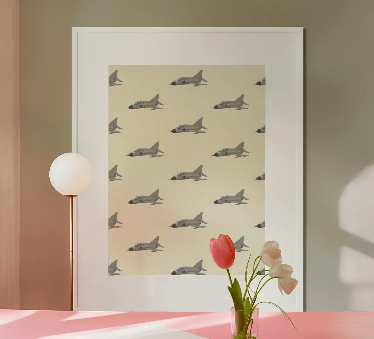 Jachtvliegtuig patroon poster van earl BM