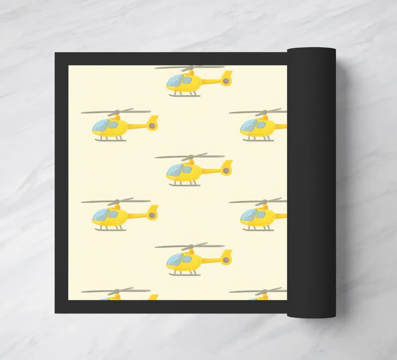 Yellow Helicopter Pattern doormat by earl BM